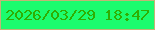 文字の大きさ：1、枠の色：c3b476、背景の色：1cfc6e、文字の色：2fae02 無料ブログパーツのブログ時計