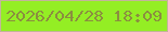 文字の大きさ：1、枠の色：c3b49a、背景の色：94ee24、文字の色：8b8e40 無料ブログパーツのブログ時計