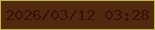 文字の大きさ：3、枠の色：c3b54d、背景の色：50290e、文字の色：3c0e0b 無料ブログパーツのブログ時計