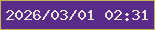 文字の大きさ：1、枠の色：c3b551、背景の色：5a2c8a、文字の色：eae3d9 無料ブログパーツのブログ時計
