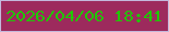 文字の大きさ：3、枠の色：c3b8dc、背景の色：9d2a5d、文字の色：21c607 無料ブログパーツのブログ時計
