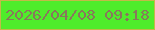 文字の大きさ：5、枠の色：c3b948、背景の色：4fec2b、文字の色：89775c 無料ブログパーツのブログ時計