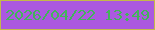 文字の大きさ：1、枠の色：c3b94a、背景の色：ab58e0、文字の色：41b45a 無料ブログパーツのブログ時計