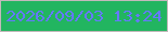文字の大きさ：2、枠の色：c3b9bb、背景の色：22b560、文字の色：6578ff 無料ブログパーツのブログ時計