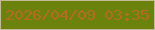 文字の大きさ：3、枠の色：c3ba98、背景の色：6b830c、文字の色：b66a22 無料ブログパーツのブログ時計