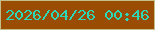 文字の大きさ：3、枠の色：c3be88、背景の色：9a4c02、文字の色：2dd8b6 無料ブログパーツのブログ時計