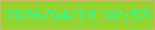 文字の大きさ：3、枠の色：c3bf5e、背景の色：94d42e、文字の色：26ff9c 無料ブログパーツのブログ時計