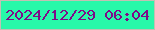 文字の大きさ：4、枠の色：c3c0b3、背景の色：28f8a9、文字の色：7e0b88 無料ブログパーツのブログ時計