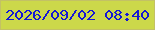 文字の大きさ：1、枠の色：c3c165、背景の色：ccd84a、文字の色：1417d5 無料ブログパーツのブログ時計