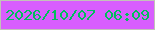 文字の大きさ：2、枠の色：c3c2b9、背景の色：d85efe、文字の色：00be5b 無料ブログパーツのブログ時計