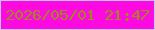 文字の大きさ：3、枠の色：c3c3f9、背景の色：fc0adf、文字の色：a1871d 無料ブログパーツのブログ時計