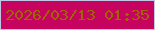文字の大きさ：5、枠の色：c3c5e4、背景の色：c60460、文字の色：a16404 無料ブログパーツのブログ時計