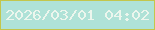 文字の大きさ：2、枠の色：c3c64b、背景の色：afe2d7、文字の色：ecf6ed 無料ブログパーツのブログ時計