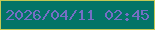 文字の大きさ：4、枠の色：c3c955、背景の色：037467、文字の色：756ec5 無料ブログパーツのブログ時計