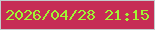 文字の大きさ：5、枠の色：c3cbcc、背景の色：c62c55、文字の色：a0f633 無料ブログパーツのブログ時計