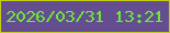 文字の大きさ：5、枠の色：c3ce14、背景の色：644e8f、文字の色：6be93a 無料ブログパーツのブログ時計