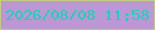 文字の大きさ：2、枠の色：c3ce7b、背景の色：bc97d3、文字の色：14d4bb 無料ブログパーツのブログ時計