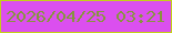 文字の大きさ：3、枠の色：c3d019、背景の色：db4fef、文字の色：87943f 無料ブログパーツのブログ時計