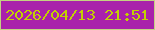 文字の大きさ：3、枠の色：c3d182、背景の色：a921ab、文字の色：c2d001 無料ブログパーツのブログ時計