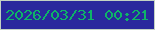 文字の大きさ：3、枠の色：c3d2c3、背景の色：29289d、文字の色：0eb368 無料ブログパーツのブログ時計