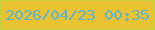文字の大きさ：4、枠の色：c3d33e、背景の色：eac332、文字の色：5bb3d2 無料ブログパーツのブログ時計