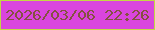 文字の大きさ：3、枠の色：c3d744、背景の色：da45de、文字の色：855141 無料ブログパーツのブログ時計