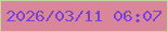 文字の大きさ：4、枠の色：c3d898、背景の色：d9869b、文字の色：7941d4 無料ブログパーツのブログ時計
