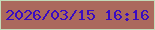 文字の大きさ：1、枠の色：c3dbb9、背景の色：ab695d、文字の色：390bc2 無料ブログパーツのブログ時計