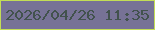 文字の大きさ：3、枠の色：c3dd56、背景の色：777296、文字の色：42524d 無料ブログパーツのブログ時計