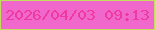 文字の大きさ：5、枠の色：c3dd5c、背景の色：f168cc、文字の色：ef399f 無料ブログパーツのブログ時計