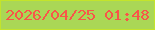 文字の大きさ：3、枠の色：c3e42b、背景の色：aad756、文字の色：f85549 無料ブログパーツのブログ時計