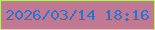 文字の大きさ：4、枠の色：c3e975、背景の色：c17892、文字の色：2973cb 無料ブログパーツのブログ時計
