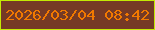 文字の大きさ：1、枠の色：c3ea04、背景の色：753a25、文字の色：f17900 無料ブログパーツのブログ時計