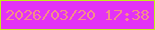 文字の大きさ：4、枠の色：c3ed1b、背景の色：e332f6、文字の色：f58e87 無料ブログパーツのブログ時計