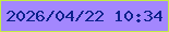 文字の大きさ：3、枠の色：c3ed43、背景の色：a387fe、文字の色：0b218c 無料ブログパーツのブログ時計