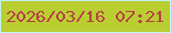 文字の大きさ：5、枠の色：c3f2f6、背景の色：bbce31、文字の色：b54146 無料ブログパーツのブログ時計