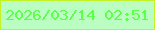 文字の大きさ：4、枠の色：c3f325、背景の色：bafec2、文字の色：5dff4a 無料ブログパーツのブログ時計