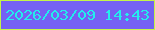 文字の大きさ：3、枠の色：c3f448、背景の色：7560f3、文字の色：23edec 無料ブログパーツのブログ時計