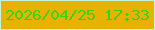 文字の大きさ：5、枠の色：c3f4db、背景の色：e7b203、文字の色：3ad117 無料ブログパーツのブログ時計