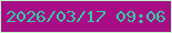 文字の大きさ：5、枠の色：c3f6cc、背景の色：a70e86、文字の色：34cba1 無料ブログパーツのブログ時計