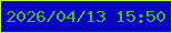 文字の大きさ：5、枠の色：c3f741、背景の色：0904c2、文字の色：45b640 無料ブログパーツのブログ時計
