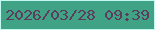 文字の大きさ：4、枠の色：c3f8f0、背景の色：40a385、文字の色：5d3d5e 無料ブログパーツのブログ時計