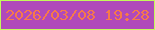 文字の大きさ：4、枠の色：c3fa5a、背景の色：b04aba、文字の色：f77949 無料ブログパーツのブログ時計