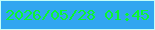 文字の大きさ：4、枠の色：c3fdf8、背景の色：31a6f0、文字の色：0bf730 無料ブログパーツのブログ時計