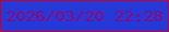 文字の大きさ：1、枠の色：c4002f、背景の色：2539d9、文字の色：8e087a 無料ブログパーツのブログ時計