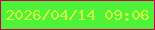 文字の大きさ：1、枠の色：c40056、背景の色：4ef239、文字の色：d2fd3e 無料ブログパーツのブログ時計