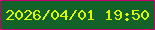 文字の大きさ：4、枠の色：c40171、背景の色：12622a、文字の色：dafa03 無料ブログパーツのブログ時計
