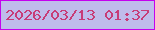 文字の大きさ：4、枠の色：c402ee、背景の色：bfbceb、文字の色：c73c77 無料ブログパーツのブログ時計