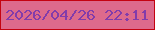 文字の大きさ：5、枠の色：c40311、背景の色：dd6a8c、文字の色：823caa 無料ブログパーツのブログ時計