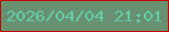 文字の大きさ：4、枠の色：c40807、背景の色：689171、文字の色：63cca8 無料ブログパーツのブログ時計